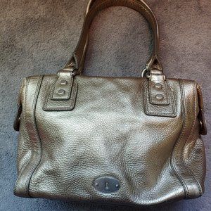 Fossil Marlow Gold Metallic Satchel
